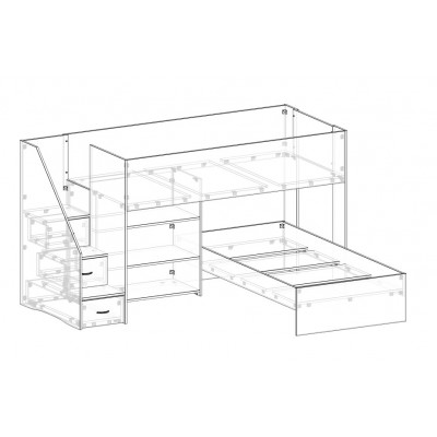 Raise height bed by 200mm - Low Loft bed with transverse lower bed